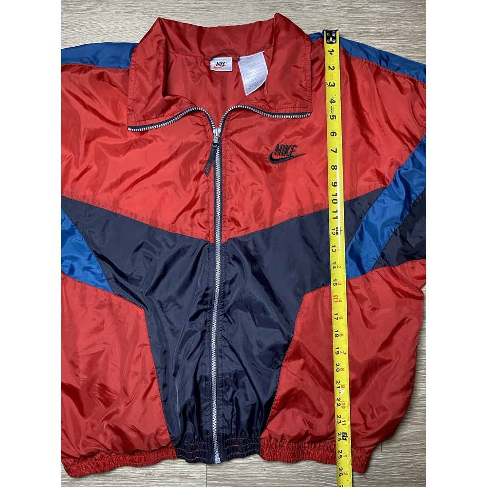 Vintage 90's Nike Color block Windbreaker Jacket Classic Red Full Zip Athletic - Picture 7 of 11